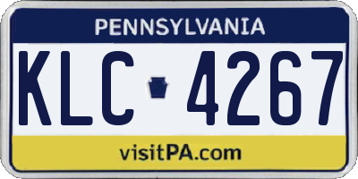 PA license plate KLC4267