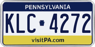 PA license plate KLC4272