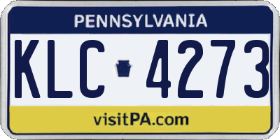 PA license plate KLC4273