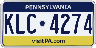 PA license plate KLC4274
