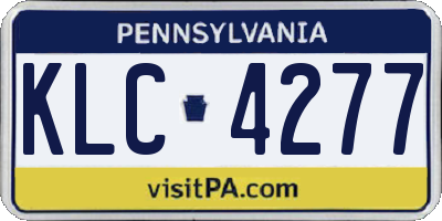 PA license plate KLC4277
