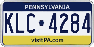 PA license plate KLC4284