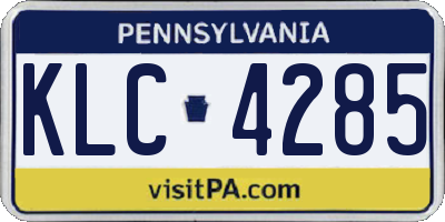 PA license plate KLC4285
