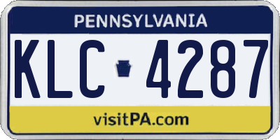 PA license plate KLC4287