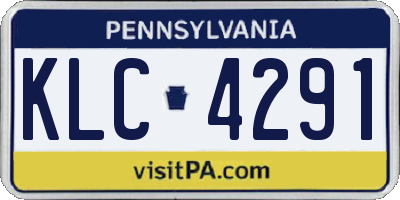 PA license plate KLC4291