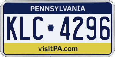 PA license plate KLC4296