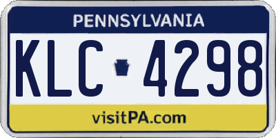 PA license plate KLC4298