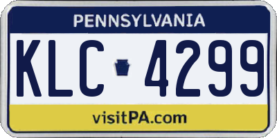 PA license plate KLC4299