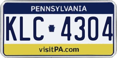 PA license plate KLC4304