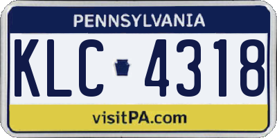 PA license plate KLC4318