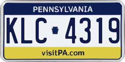 PA license plate KLC4319