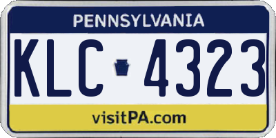 PA license plate KLC4323
