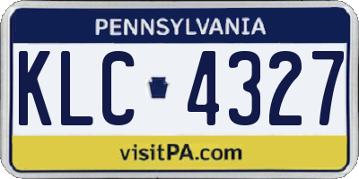 PA license plate KLC4327