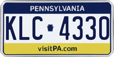 PA license plate KLC4330