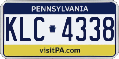 PA license plate KLC4338