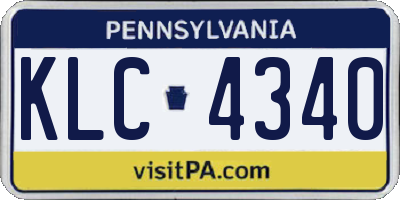 PA license plate KLC4340