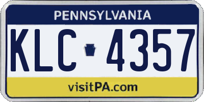PA license plate KLC4357
