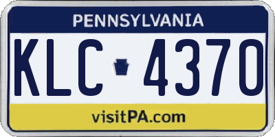 PA license plate KLC4370