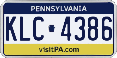 PA license plate KLC4386