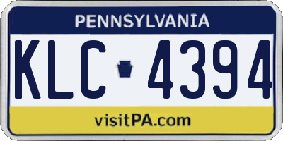 PA license plate KLC4394