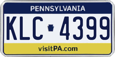PA license plate KLC4399