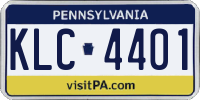 PA license plate KLC4401
