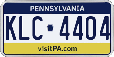 PA license plate KLC4404