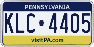 PA license plate KLC4405