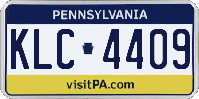 PA license plate KLC4409