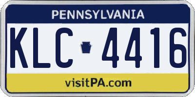 PA license plate KLC4416