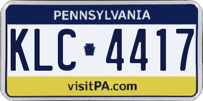 PA license plate KLC4417