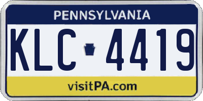PA license plate KLC4419