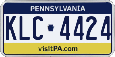 PA license plate KLC4424