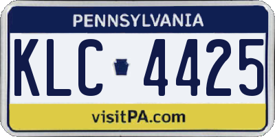 PA license plate KLC4425