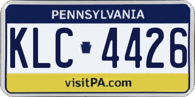 PA license plate KLC4426