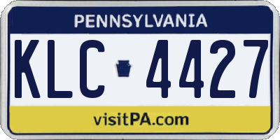 PA license plate KLC4427
