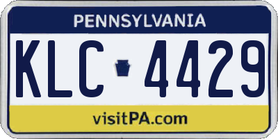 PA license plate KLC4429