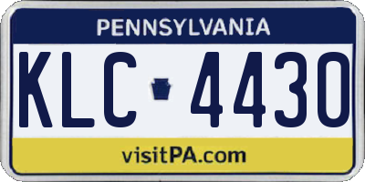 PA license plate KLC4430