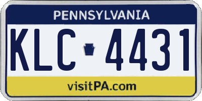 PA license plate KLC4431