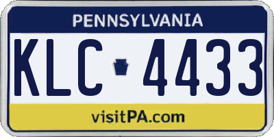 PA license plate KLC4433