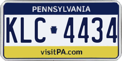 PA license plate KLC4434