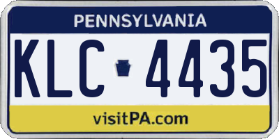 PA license plate KLC4435