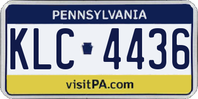 PA license plate KLC4436