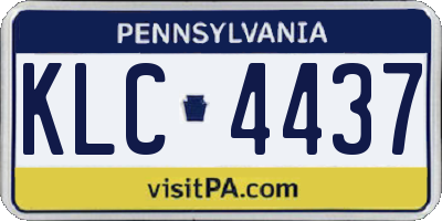 PA license plate KLC4437