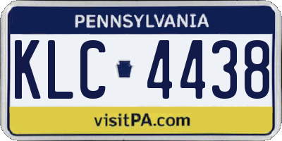 PA license plate KLC4438