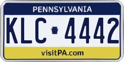 PA license plate KLC4442