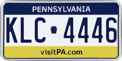 PA license plate KLC4446