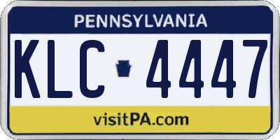 PA license plate KLC4447