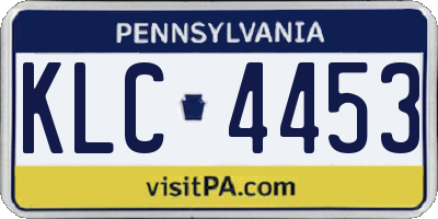 PA license plate KLC4453