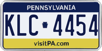 PA license plate KLC4454